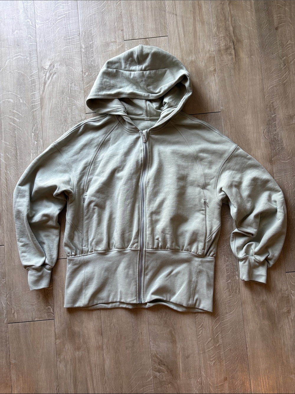 Lululemon Hugged-Waist Cotton Zip Hoodie Size 12 | Light Green | $128